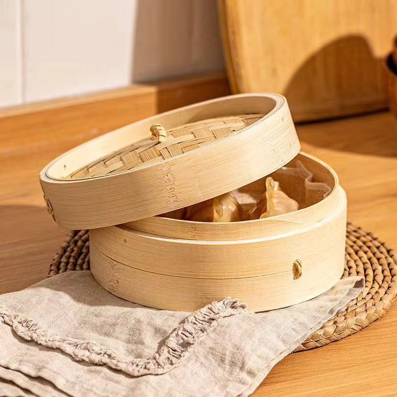 Bamboo Steamer Japonais – 20 cm (Cuiseur Vapeur en Bambou)
