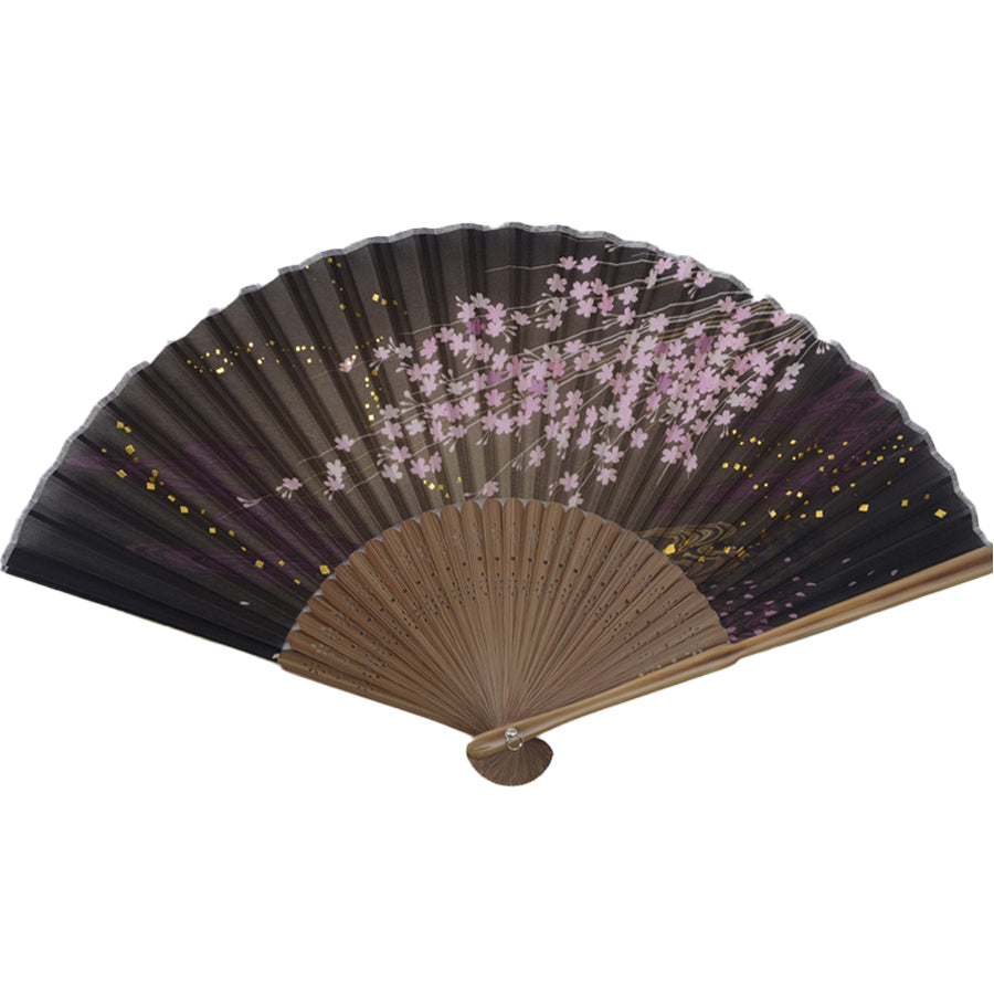 Éventail Japonais Traditionnel - Nuit de Sakura
