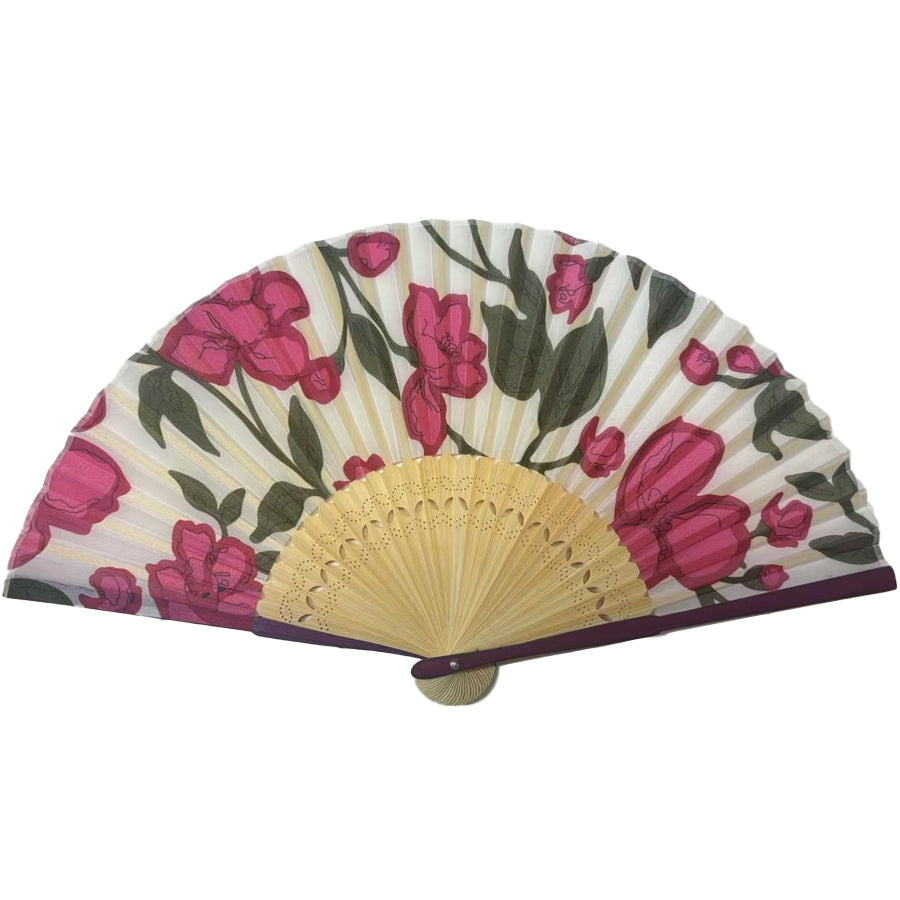 Éventail Japonais Traditionnel – Fleurs Hagi